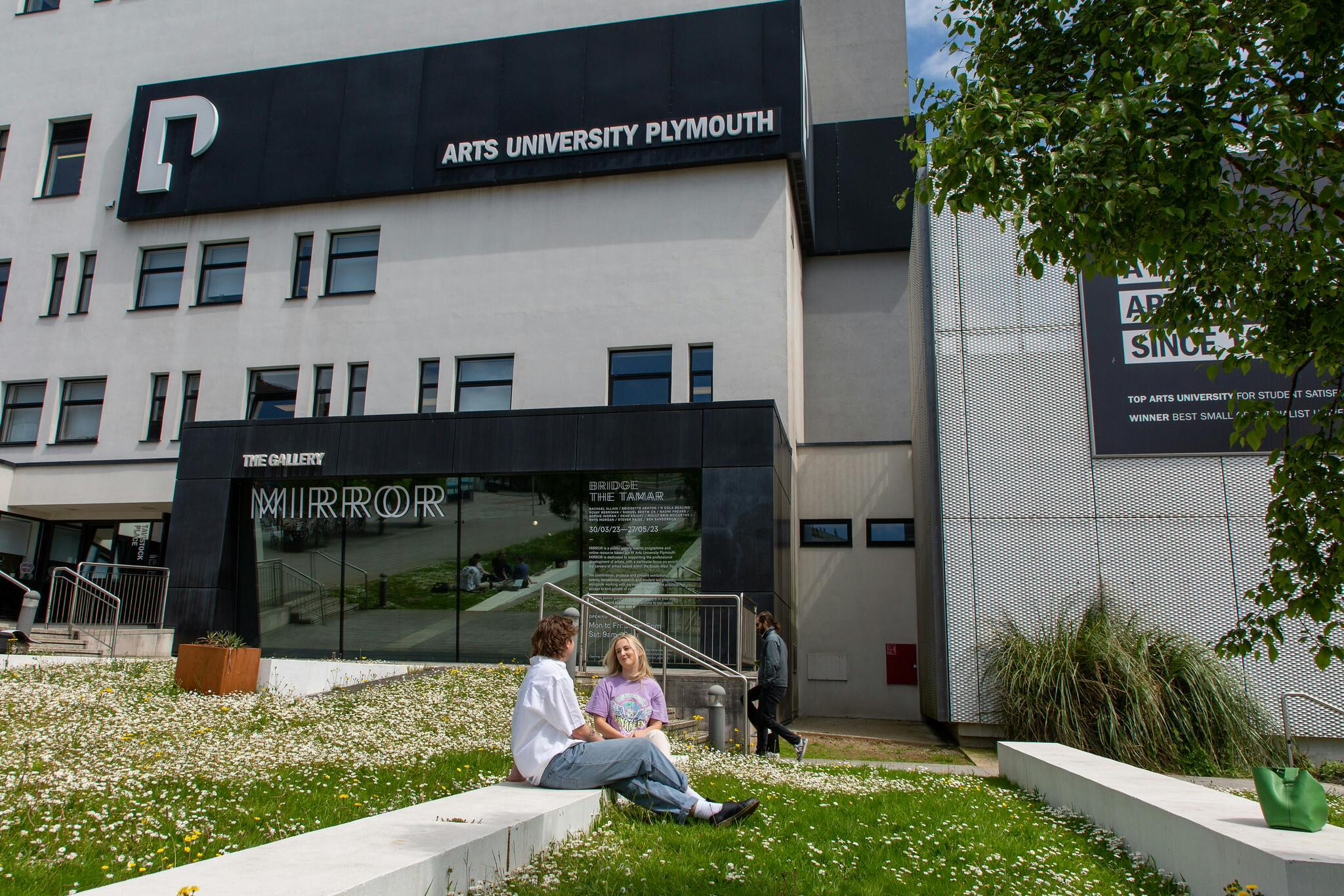 Students chatting on campus