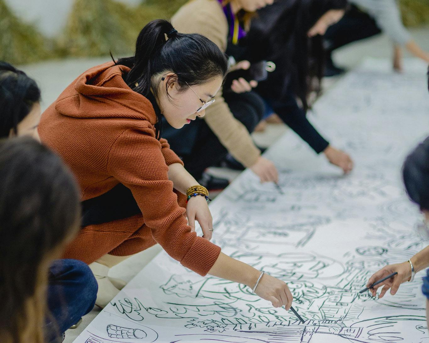 A drawing workshop at Futurelab Shanghai with Plymouth College of Art